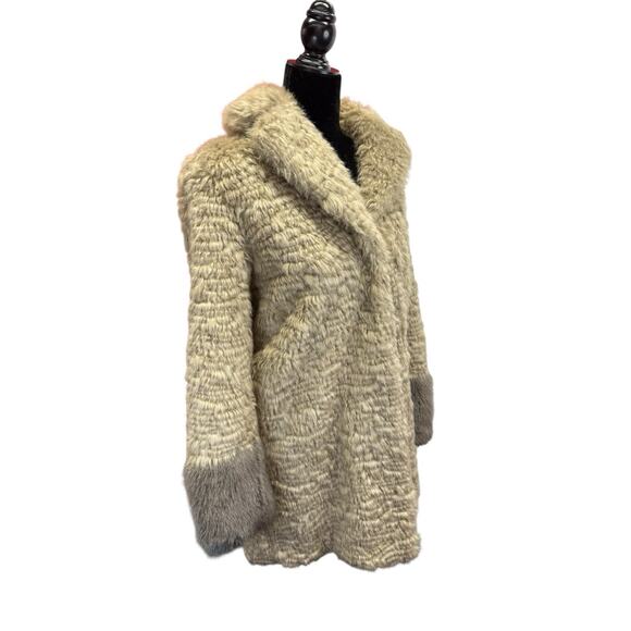 Laundry by Shelli Segal Faux Fur Coat Brown Gray Long Sleeve Small Hook Eye - Picture 10 of 16